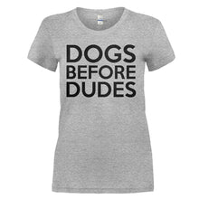 Load image into Gallery viewer, Dogs Before Dudes - T Shirt - DOGS_BEFORE_DUDES_-_ladies_-_heathergrey