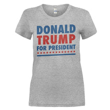 Load image into Gallery viewer, Donald Trump For President - T Shirt - DONALD_TRUMP_FOR_PRESIDENT_-_ladies_-_heathergrey