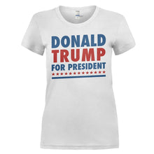 Load image into Gallery viewer, Donald Trump For President - T Shirt - DONALD_TRUMP_FOR_PRESIDENT_-_ladies_-_white