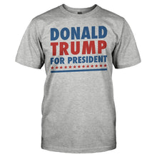 Load image into Gallery viewer, Donald Trump For President - T Shirt - DONALD_TRUMP_FOR_PRESIDENT_-_men_-_heathergrey