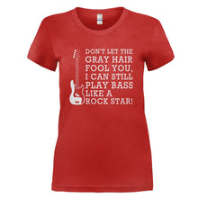 Load image into Gallery viewer, Don't Let The Gray Hair Fool You - Bass Guitar - T Shirt - DON_T_LET_THE_GRAY_HAIR_FOOL_YOU_-_BASS_GUITAR_-_Ladies_-_Red
