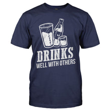Load image into Gallery viewer, Drinks Well With Others - T Shirt - DRINKS_WELL_WITH_OTHERS_men_navy