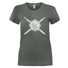 Load image into Gallery viewer, Drums and Crossbones - T Shirt - DRUMS_AND_CROSSBONES_-_Ladies_-_charcoal