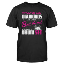 Load image into Gallery viewer, Drums Are A Girl's Best Friend - T Shirt - DRUMS_ARE_A_GIRL_S_BEST_FRIEND_-_Men_-_black