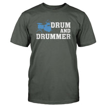 Load image into Gallery viewer, Drum and Drummer - T Shirt - DRUM_AND_DRUMMER_-_Men_-_charcoal