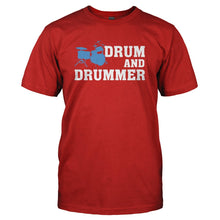 Load image into Gallery viewer, Drum and Drummer - T Shirt - DRUM_AND_DRUMMER_-_Men_-_red