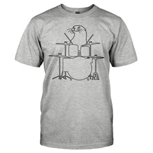 Load image into Gallery viewer, Drum Playing Otter - T Shirt - DRUM_PLAYING_OTTER_-_men_-_heathergrey
