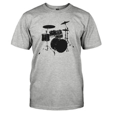 Load image into Gallery viewer, Drum Set - T Shirt - DRUM_SET_-_Men_-_heathergrey