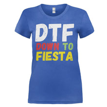 Load image into Gallery viewer, DTF (Down To Fiesta) - T Shirt - DTF_DOWN_TO_FIESTA_-_ladies_-_royalblue
