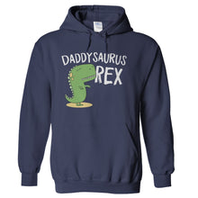 Load image into Gallery viewer, Daddysaurus Rex - T Shirt - Daddysaurus_Rex_hoodie_navy
