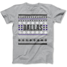 Load image into Gallery viewer, Dallas - Ugly Christmas Sweater - T Shirt - Dallas_-_Ugly_Christmas_Sweater_men_heather