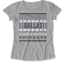 Load image into Gallery viewer, Dallas - Ugly Christmas Sweater - T Shirt - Dallas_-_Ugly_Christmas_Sweater_women_heather