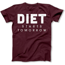Load image into Gallery viewer, Diet Starts Tomorrow - T Shirt - Diet_Starts_Tomorrow_men_maroon