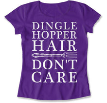 Load image into Gallery viewer, Dinglehopper Hair Don't Care - T Shirt - Dinglehopper_Hair_Don_t_Care_women_purple