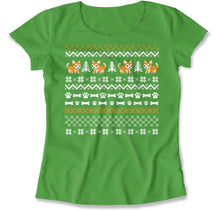 Load image into Gallery viewer, Dogs - Ugly Christmas Sweater - T Shirt - Dogs_-_Ugly_Christmas_Sweater_women_kelly