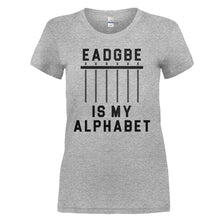 Load image into Gallery viewer, EADGBE is My Alphabet - T Shirt - EADGBE_is_my_Alphabet_-_ladies_-_heathergrey