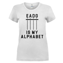 Load image into Gallery viewer, EADG is My Alphabet - T Shirt - EADG_is_my_Alphabet_-_ladies_-_white