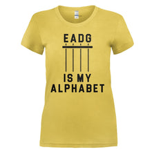 Load image into Gallery viewer, EADG is My Alphabet - T Shirt - EADG_is_my_Alphabet_-_ladies_-_yellow