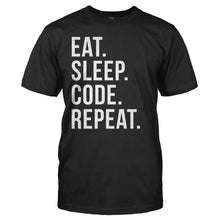 Load image into Gallery viewer, Eat. Sleep. Code. Repeat. - T Shirt - EAT_SLEEP_CODE_REPEAT_-_Men_-_black