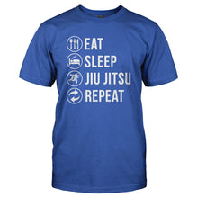 Load image into Gallery viewer, Eat. Sleep. Jiu Jitsu. Repeat. - T Shirt - EAT_SLEEP_JIU_JITSU_REPEAT_-_Men_-_royalblue