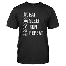 Load image into Gallery viewer, Eat. Sleep. Run. Repeat. - T Shirt - EAT_SLEEP_RUN_REPEAT_-_Men_-_black