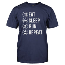 Load image into Gallery viewer, Eat. Sleep. Run. Repeat. - T Shirt - EAT_SLEEP_RUN_REPEAT_-_Men_-_navyblue