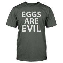 Load image into Gallery viewer, Eggs Are Evil - T Shirt - EGGS_ARE_EVIL_-_Men_-_charcoal