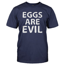 Load image into Gallery viewer, Eggs Are Evil - T Shirt - EGGS_ARE_EVIL_-_Men_-_navyblue