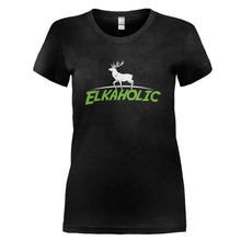 Load image into Gallery viewer, Elkaholic - T Shirt - ELKAHOLIC_-_Ladies_-_black