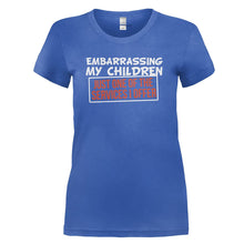Load image into Gallery viewer, Embarrassing My Children, Just One Of My Services - T Shirt - EMBARRASSING-MY-CHILDREN_-JUST-ONE-OF-MY-SERVICES--Ladies---Royal
