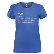 Load image into Gallery viewer, EMT - The First Person You See - T Shirt - EMT_-_THE_FIRST_PERSON_YOU_SEE-_Ladies_-_Royal
