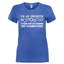 Load image into Gallery viewer, Engineers Are Always Right - T Shirt - ENGINEERS_ARE_ALWAYS_RIGHT-_Ladies_-_Royal