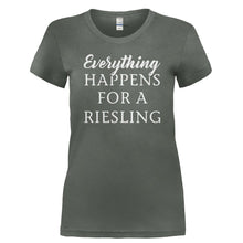 Load image into Gallery viewer, Everything Happens For A Riesling - T Shirt - EVERYTHING_HAPPENS_FOR_A_RIESLING-_Ladies_-_Charcoal