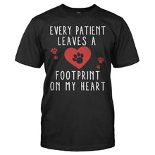 Load image into Gallery viewer, Every Patient Leaves a Footprint on my Heart - T Shirt - EVERY_PATIENT_LEAVES_A_FOOTPRINT_ON_MY_HEART_-_Men_-_black