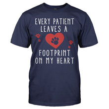 Load image into Gallery viewer, Every Patient Leaves a Footprint on my Heart - T Shirt - EVERY_PATIENT_LEAVES_A_FOOTPRINT_ON_MY_HEART_-_Men_-_navyblue