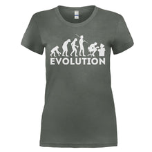 Load image into Gallery viewer, Evolution - Computer - T Shirt - EVOLUTION_-_COMPUTER_-_Ladies_-_charcoal