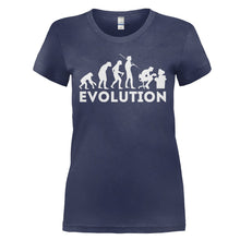 Load image into Gallery viewer, Evolution - Computer - T Shirt - EVOLUTION_-_COMPUTER_-_Ladies_-_navyblue