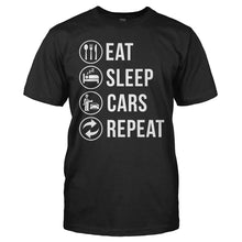 Load image into Gallery viewer, Eat. Sleep. Cars. Repeat. - T Shirt - Eat_Sleep_Cars_Repeat_men_black