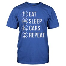 Load image into Gallery viewer, Eat. Sleep. Cars. Repeat. - T Shirt - Eat_Sleep_Cars_Repeat_men_royal