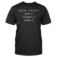 Load image into Gallery viewer, Eating, Sleeping and Coding - T Shirt - Eating_Sleeping_and_Coding_men_black