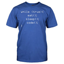 Load image into Gallery viewer, Eating, Sleeping and Coding - T Shirt - Eating_Sleeping_and_Coding_men_royal
