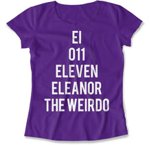 Load image into Gallery viewer, El, 011, Eleven, Eleanor, The Weirdo - T Shirt - El_women_purple