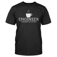 Load image into Gallery viewer, Engineer - Powered By Coffee - T Shirt - Engineer_-_Powered_By_Coffee_men_black