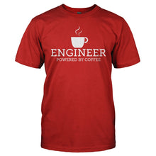 Load image into Gallery viewer, Engineer - Powered By Coffee - T Shirt - Engineer_-_Powered_By_Coffee_men_red