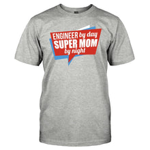 Load image into Gallery viewer, Engineer By Day, Super Mom By Night - T Shirt - Engineer_By_Day_Super_Mom_By_Night_men_heathergrey