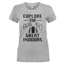Load image into Gallery viewer, Explore The Great Indoors - T Shirt - Explore_The_Great_Indoors_-_ladies_-_heathergrey