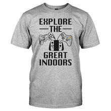 Load image into Gallery viewer, Explore The Great Indoors - T Shirt - Explore_The_Great_Indoors_-_men_-_heathergrey