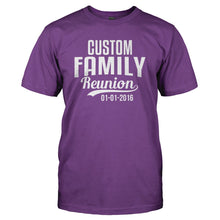 Load image into Gallery viewer, Family Reunion - Personalized - T Shirt - FAMILY_REUNION_-_CIRCLE_-_PERSONALIZED_-_Men_-_Purple_1f7ade52-309e-4dc6-a1cf-93e3cf394ea8