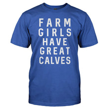 Load image into Gallery viewer, Farm Girls Have Great Calves - T Shirt - FARM_GIRLS_HAVE_GREAT_CALVES_-_Men_-_royalblue