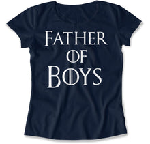 Load image into Gallery viewer, Father Of Boys - T Shirt - FATHER_OF_BOYS_women_navy